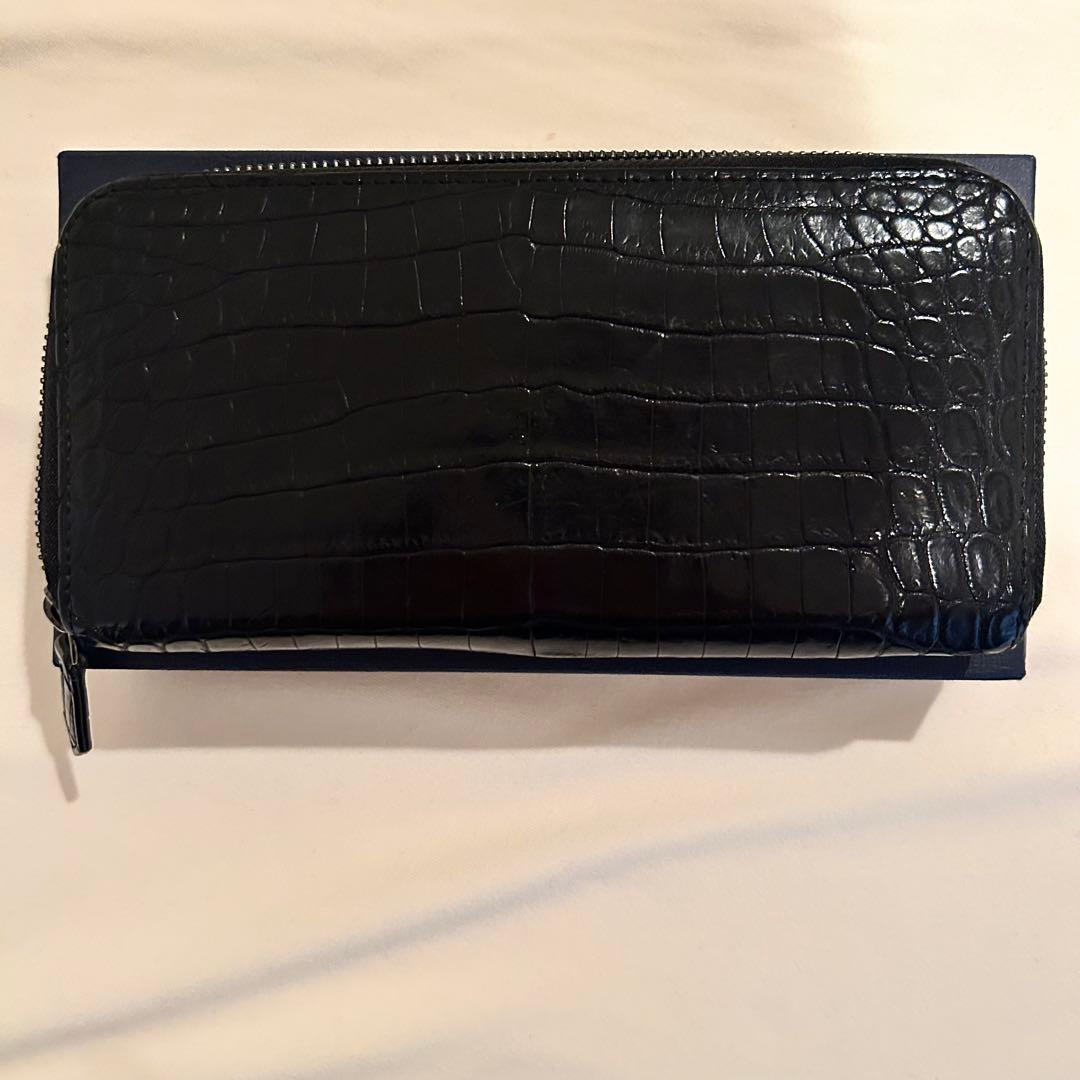 日本製　クロコダイル 長財布 ブラック　定価14万円
