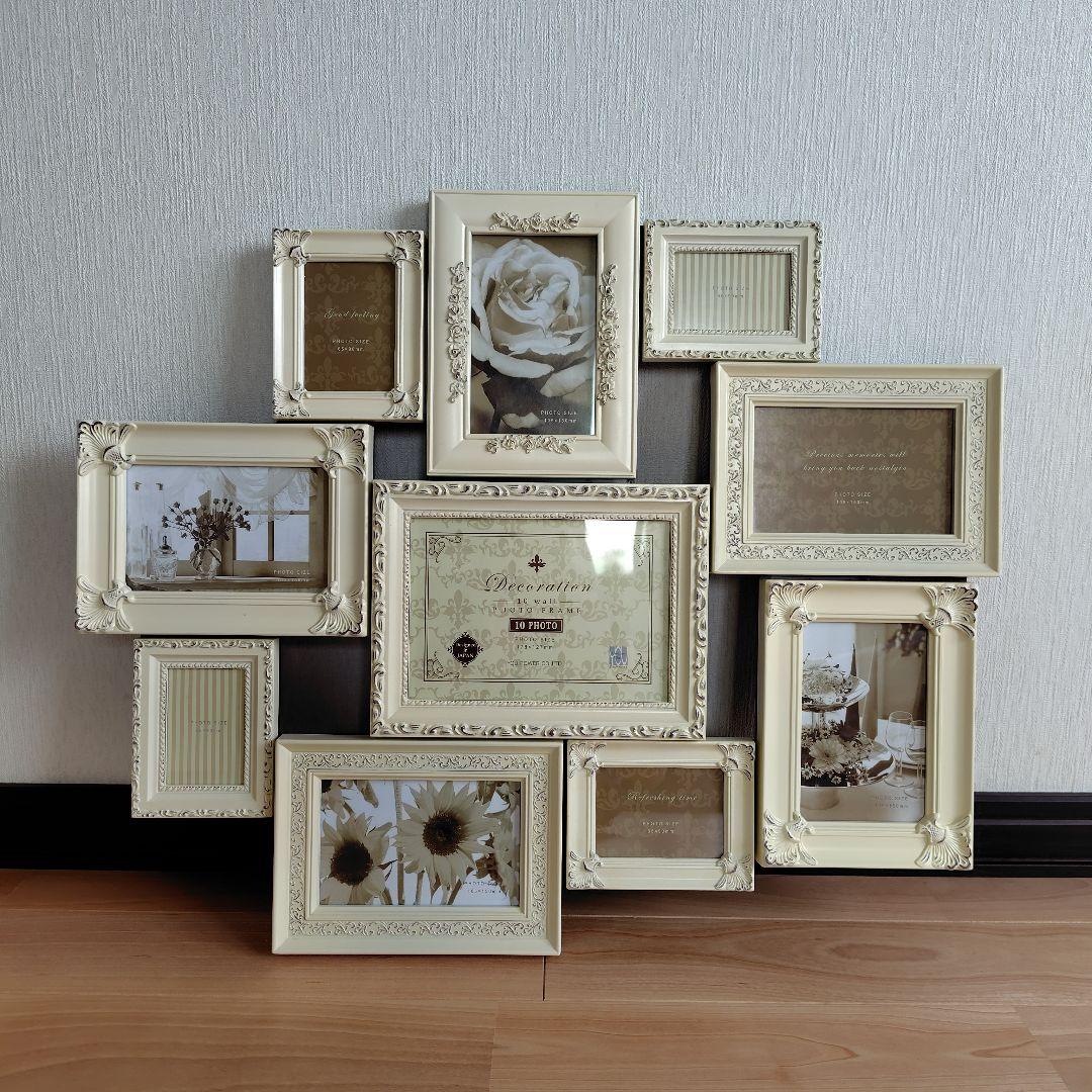 【みぃー❤️】フォトフレーム　アンティークバニラ　ミックス　2点セット