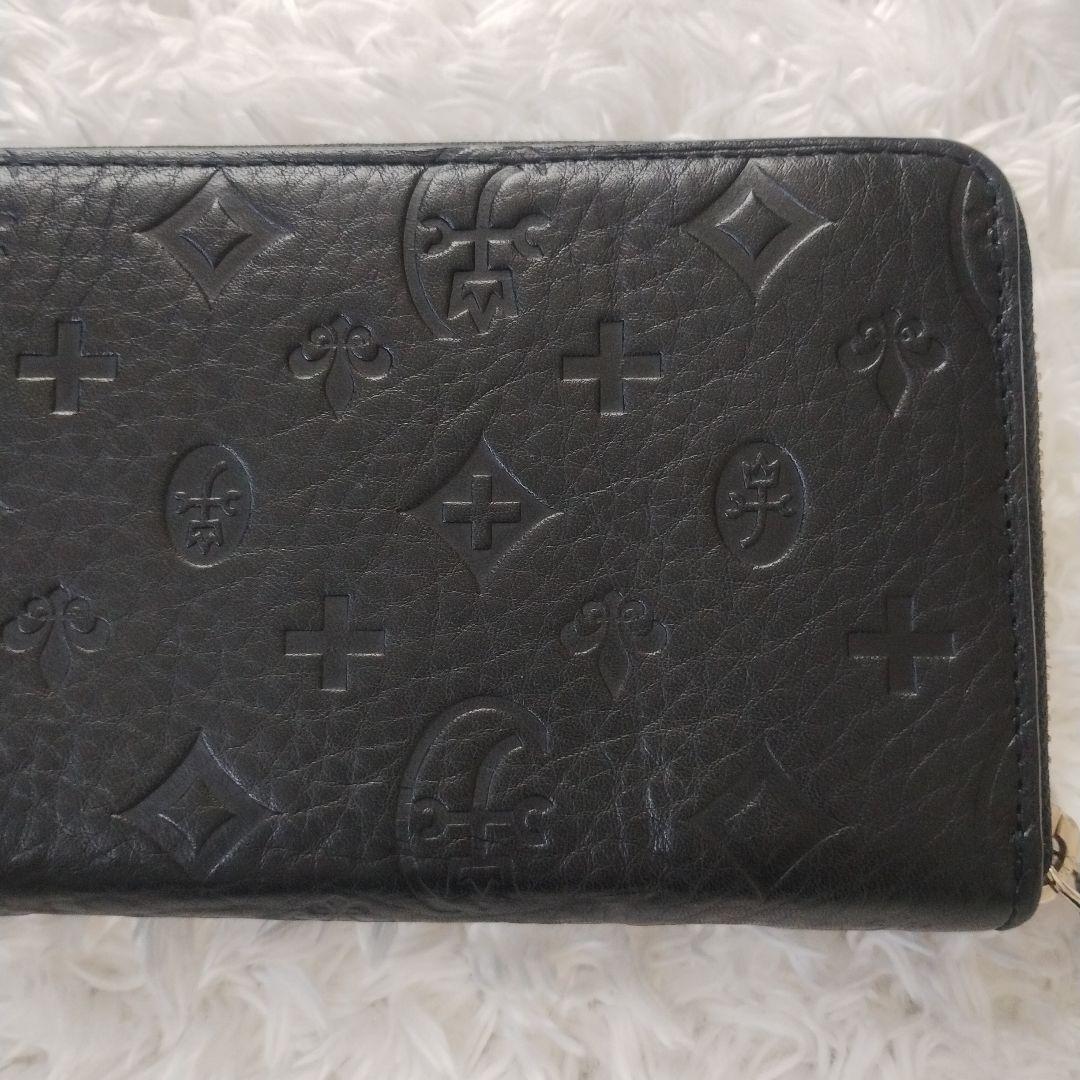 美品　カステルバジャック　マルセル　長財布　ラウンドジップ　総柄　モノグラム　黒