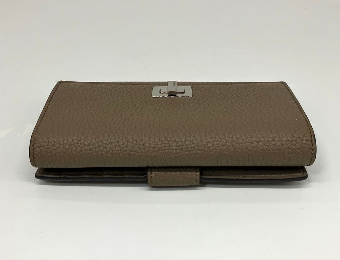 ⭐️ 美品 フェンディ ピーカブー レザー 二つ折り 長財布 グレー 鑑定済