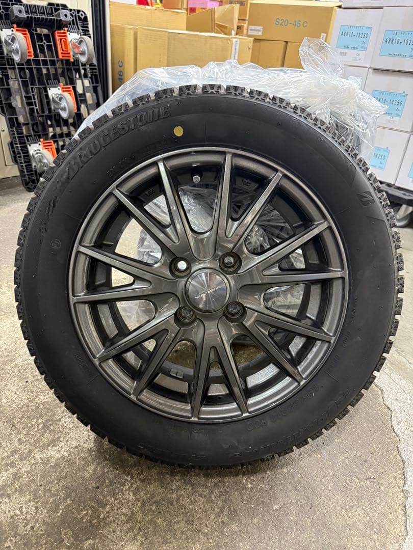 アルミホイール付スタッドレス　ブリヂストン　 165/65R14 4本