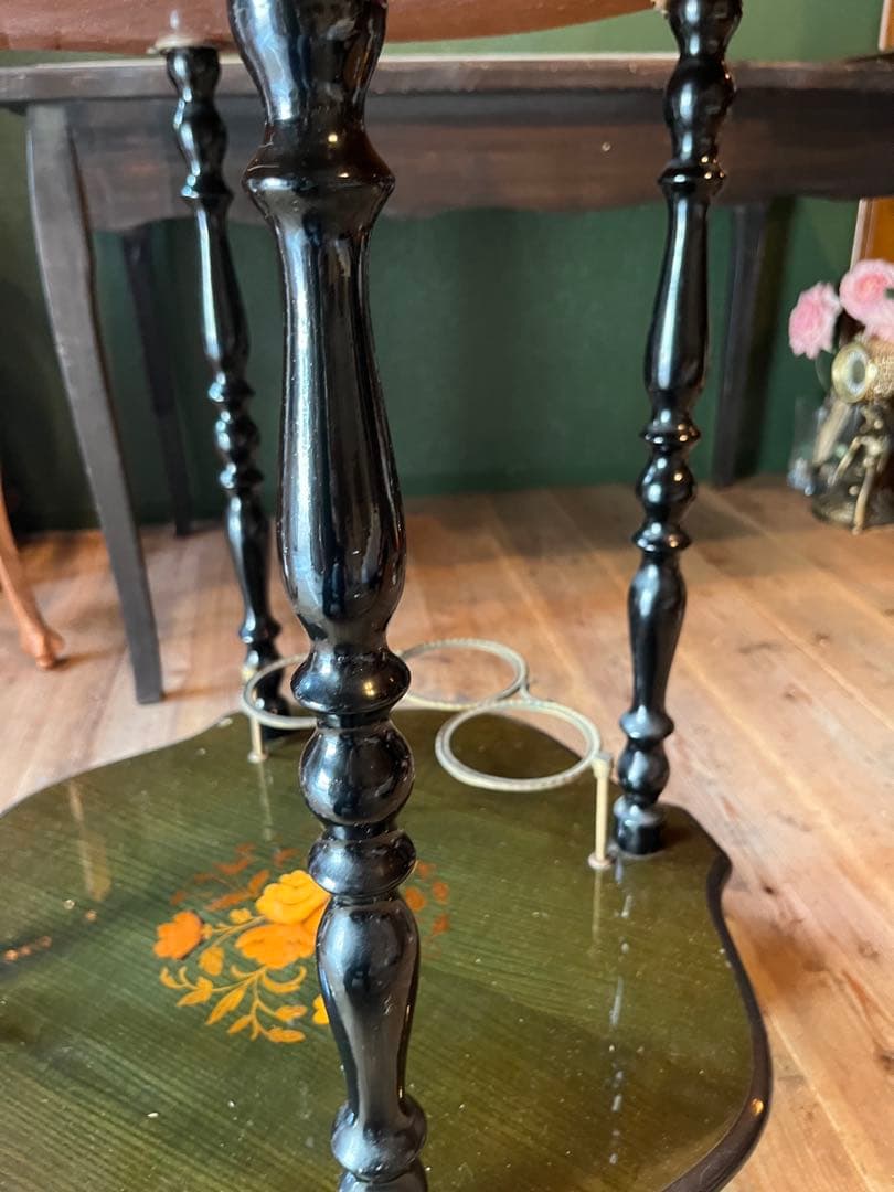 イタリア製 象嵌 ティーワゴン キッチンワゴン アンティーク インテリア