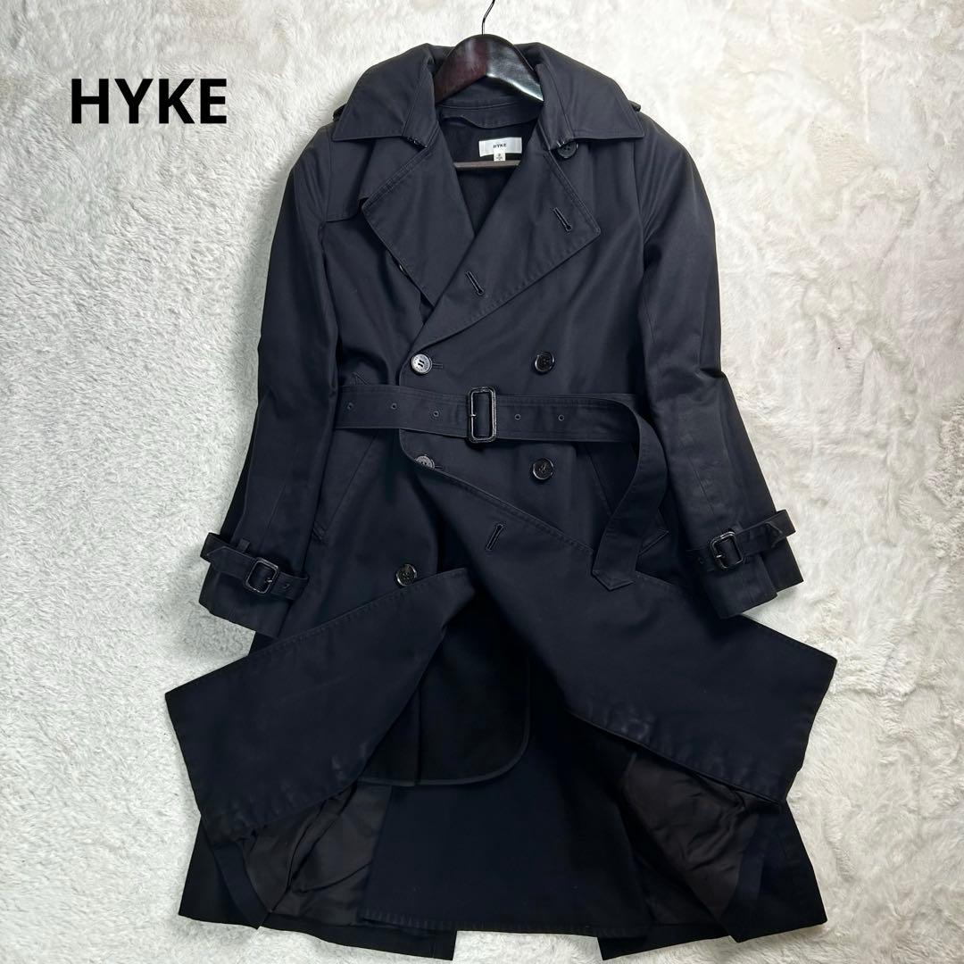 HYKE ハイク レディース ビックフィット　トレンチコート ライナー付 黒