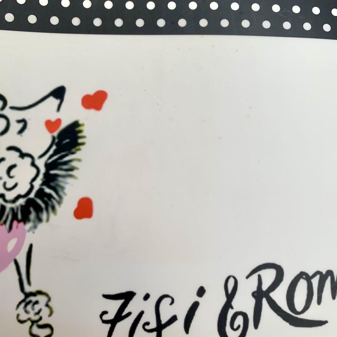 世界で1つFifi&Romeo手描き飾り皿プレート犬散歩大皿おもちゃ敷物セット