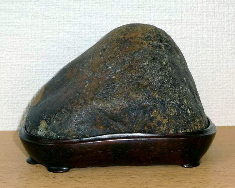 【鑑賞用自然石(風速)】自然石(只見川) 台座付き