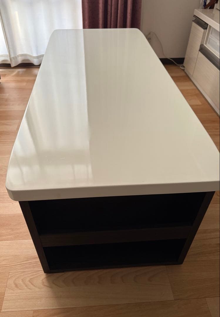 y*i様 ホワイト木製センターテーブル 引き出し付き