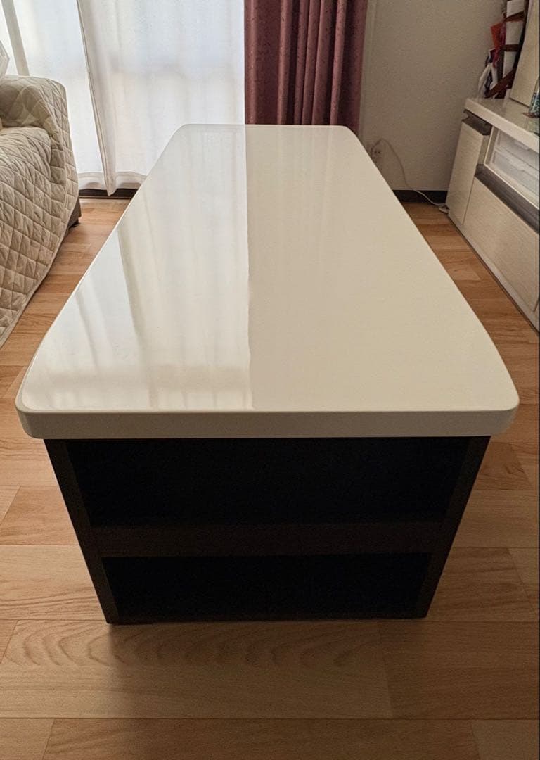 y*i様 ホワイト木製センターテーブル 引き出し付き