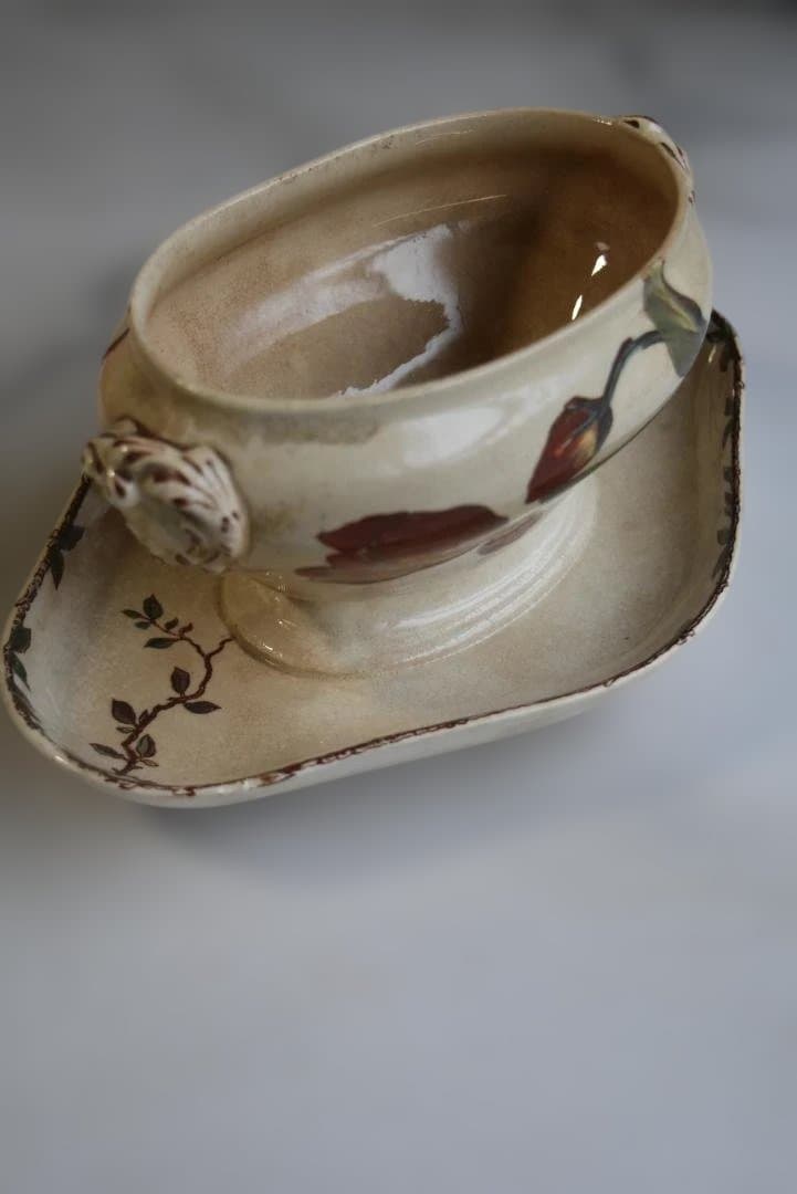 レアChoisy Le Roi　OXFORD　つばめと花のマスタードの器