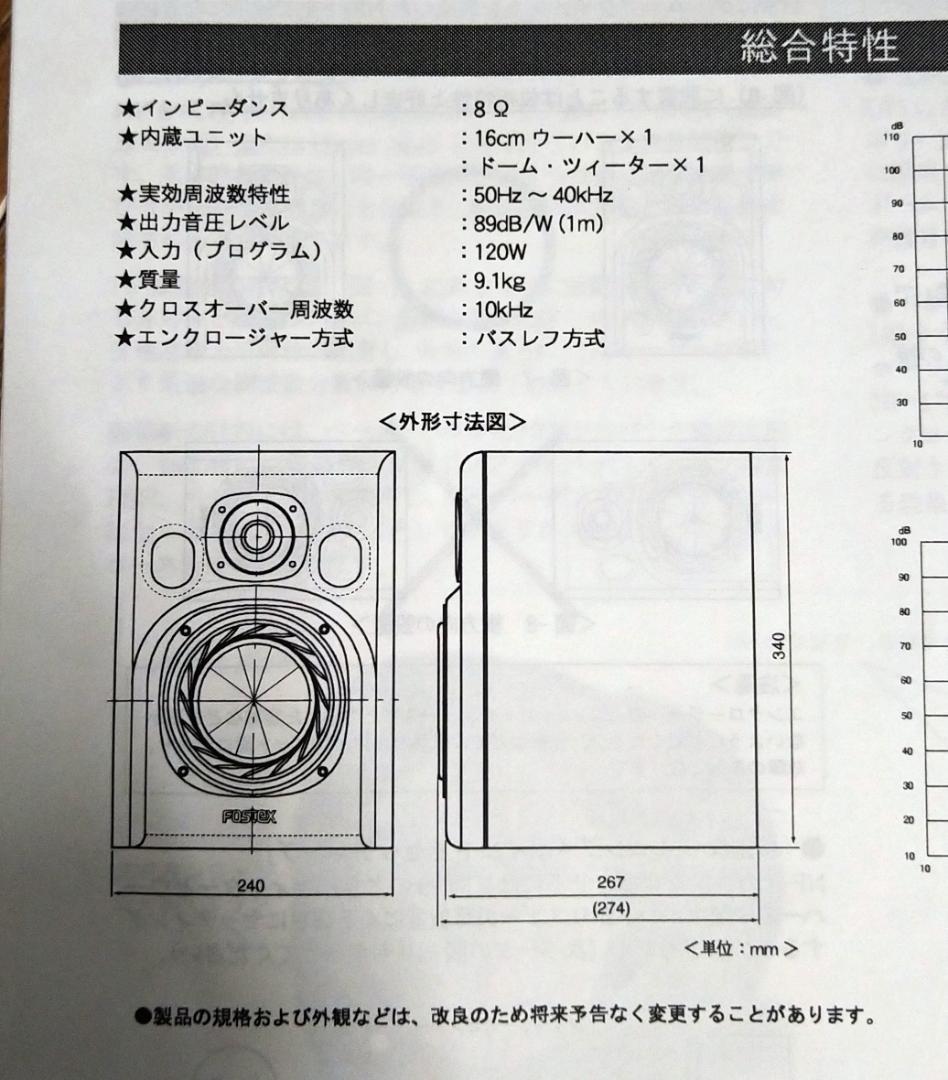 FOSTEX NF-1 ニアフィールドスタジオモニター ペア パッシブ