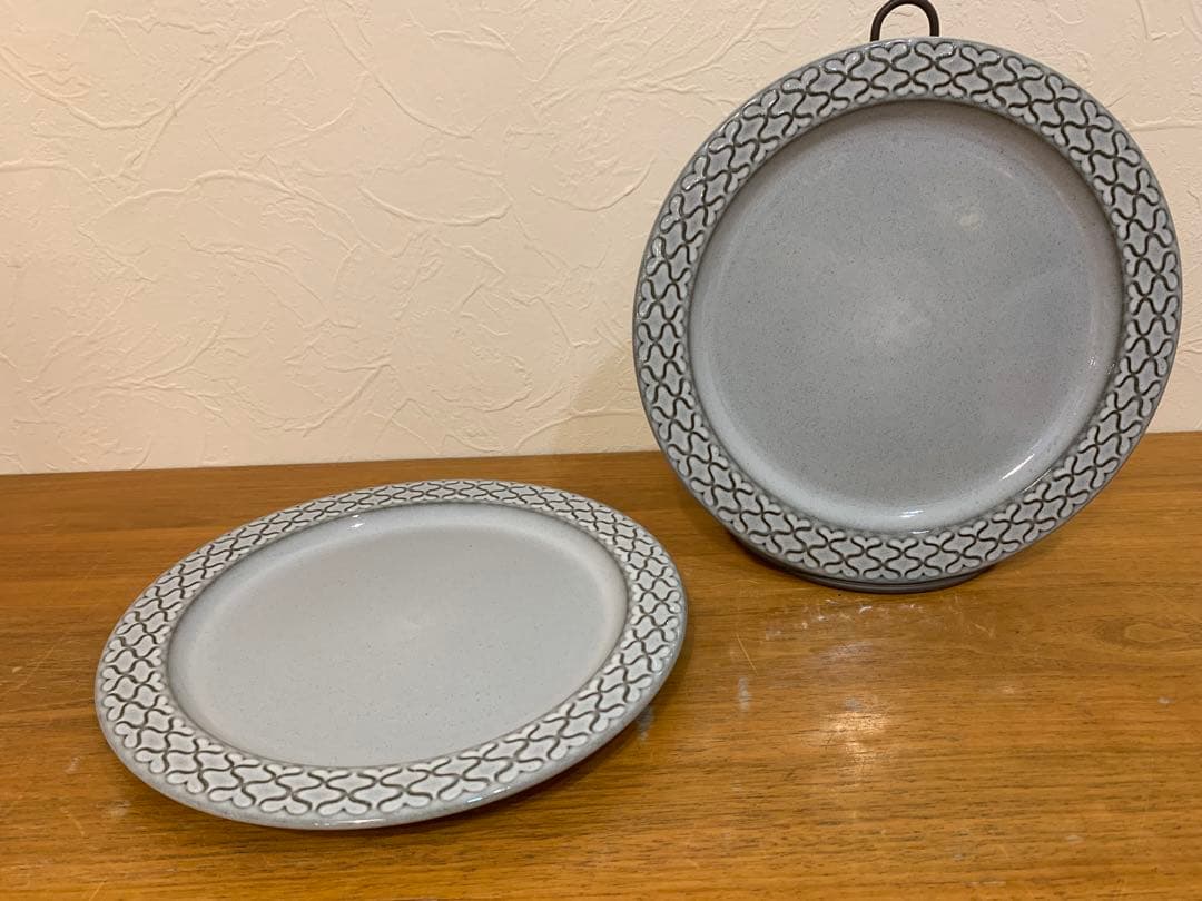 N0706-16★ B&G CORDIAL STONE WARE グレー皿2枚