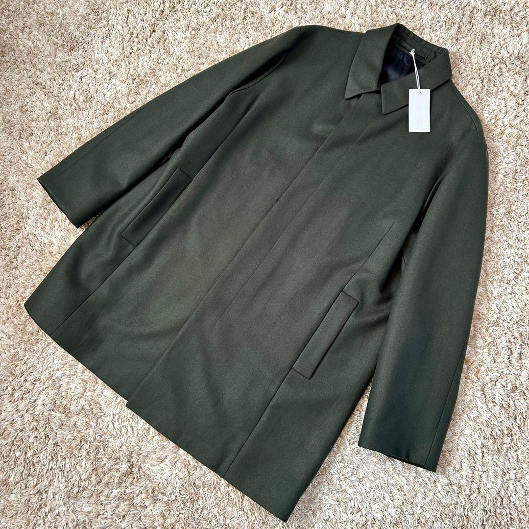 【新品】COS ステンカラー コート カシミヤ ウール カーキ グリーン