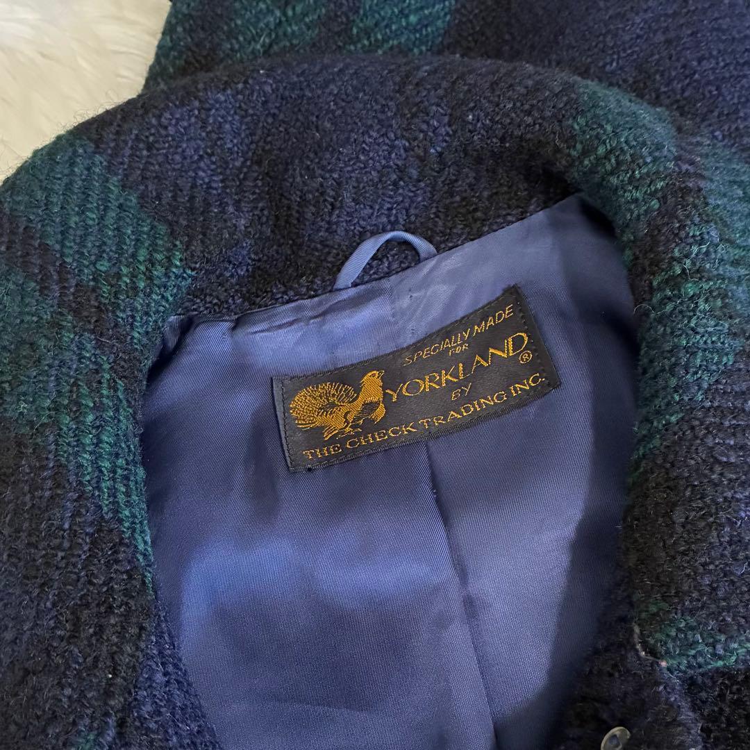希少✨YORKLAND タータンチェック ロングコート ウール100%