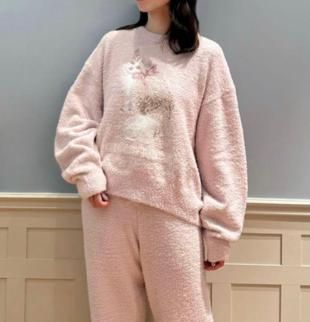 新品 ジェラートピケ ベビモコCATプルオーバー &ロングパンツ
