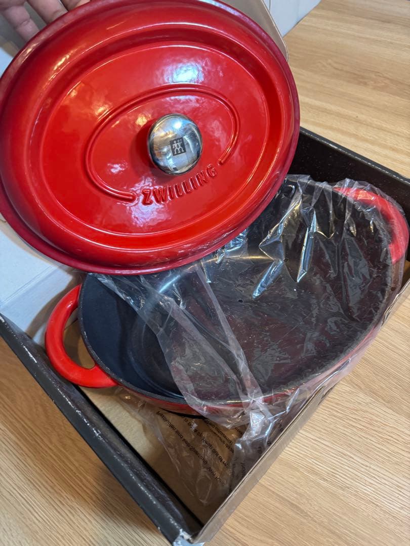 【未使用・保管品】ZWILLING ココット 29cm 鋳物ホーロー鍋 レッド