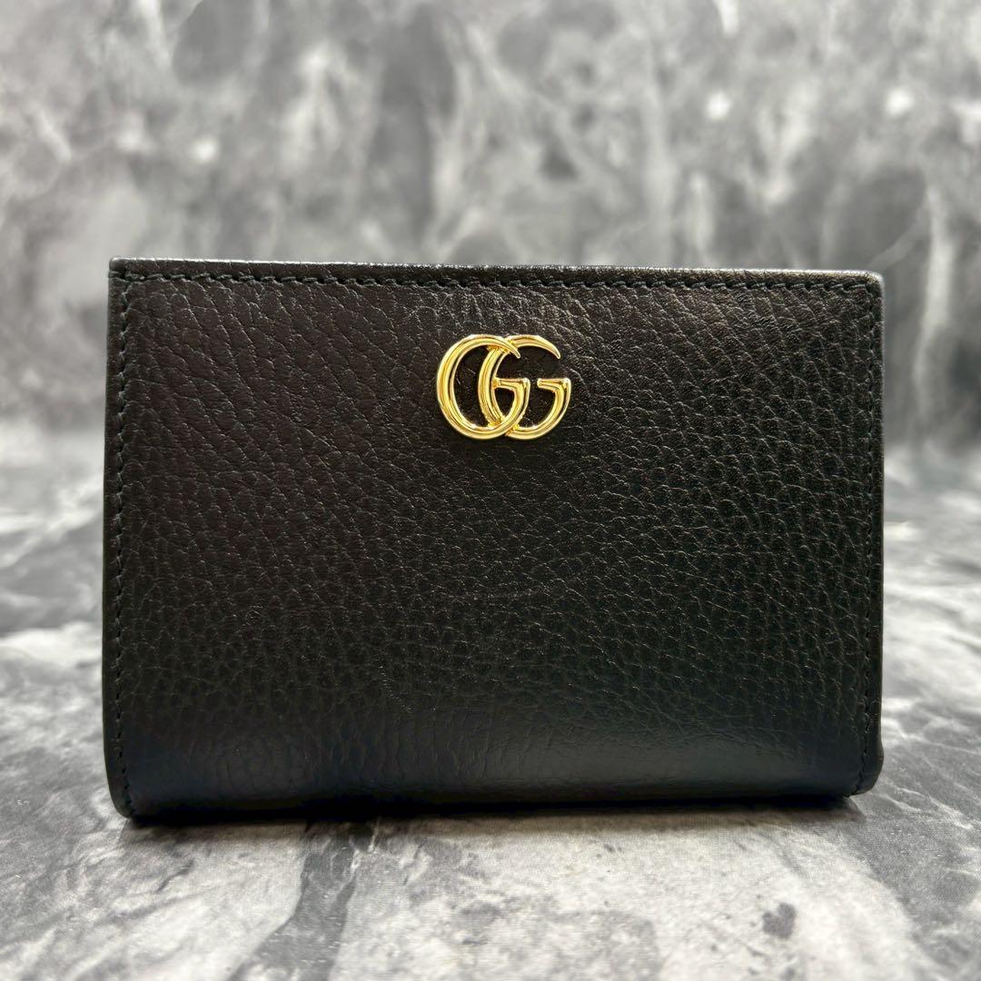 極美品✨GUCCI グッチ　GGマーモント　二つ折り財布　バイカラー