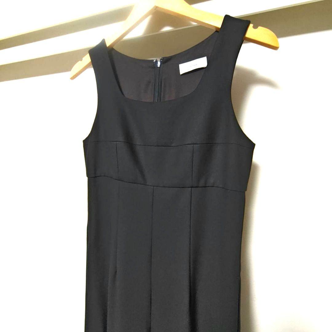 23SS IENA maisonコンパクトツイルサロペット 36 黒 レディース