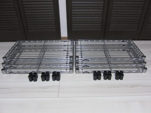  ERECTA ワイヤーシェルフ6枚 スリーブ付 60cm×35ｃｍ