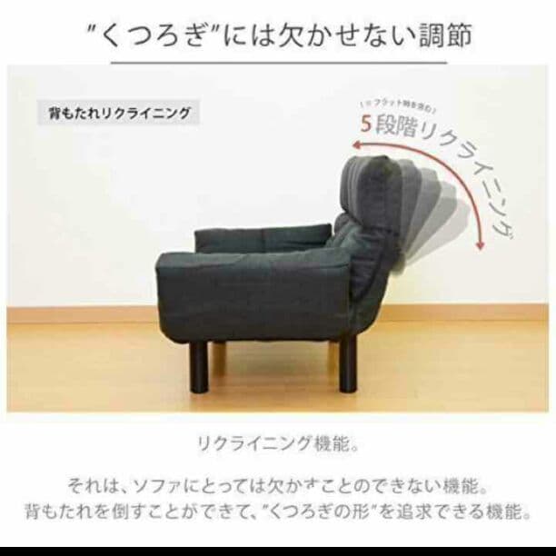 送料込み☆残りわずかです！ソファー 2人掛け ブラック 背もたれ 5段階