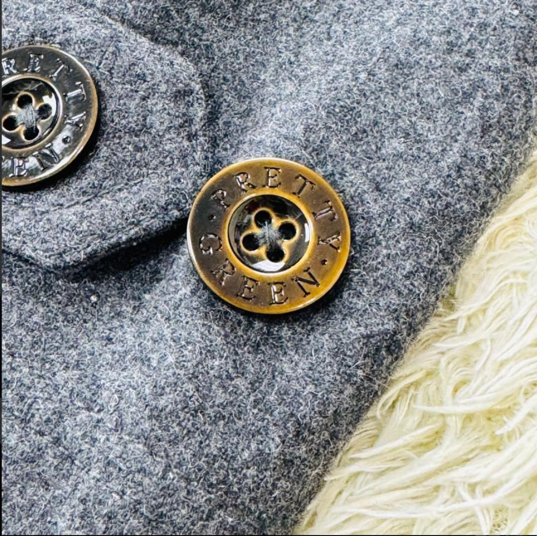 Pretty Green ロングコート 裏ボア トレンチ ダブル ベルト XL