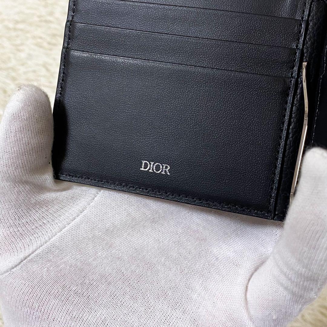 【未使用級】ディオール マネークリップ CDアイコン 二つ折り財布 ブラック 黒