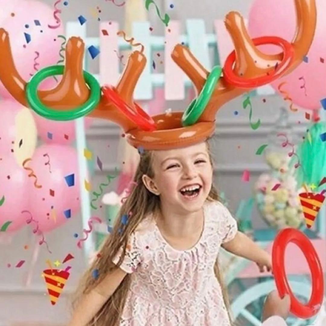 クリスマス　バルーン　おもちゃ　トナカイ　子供　大人　コスプレ　輪投げ