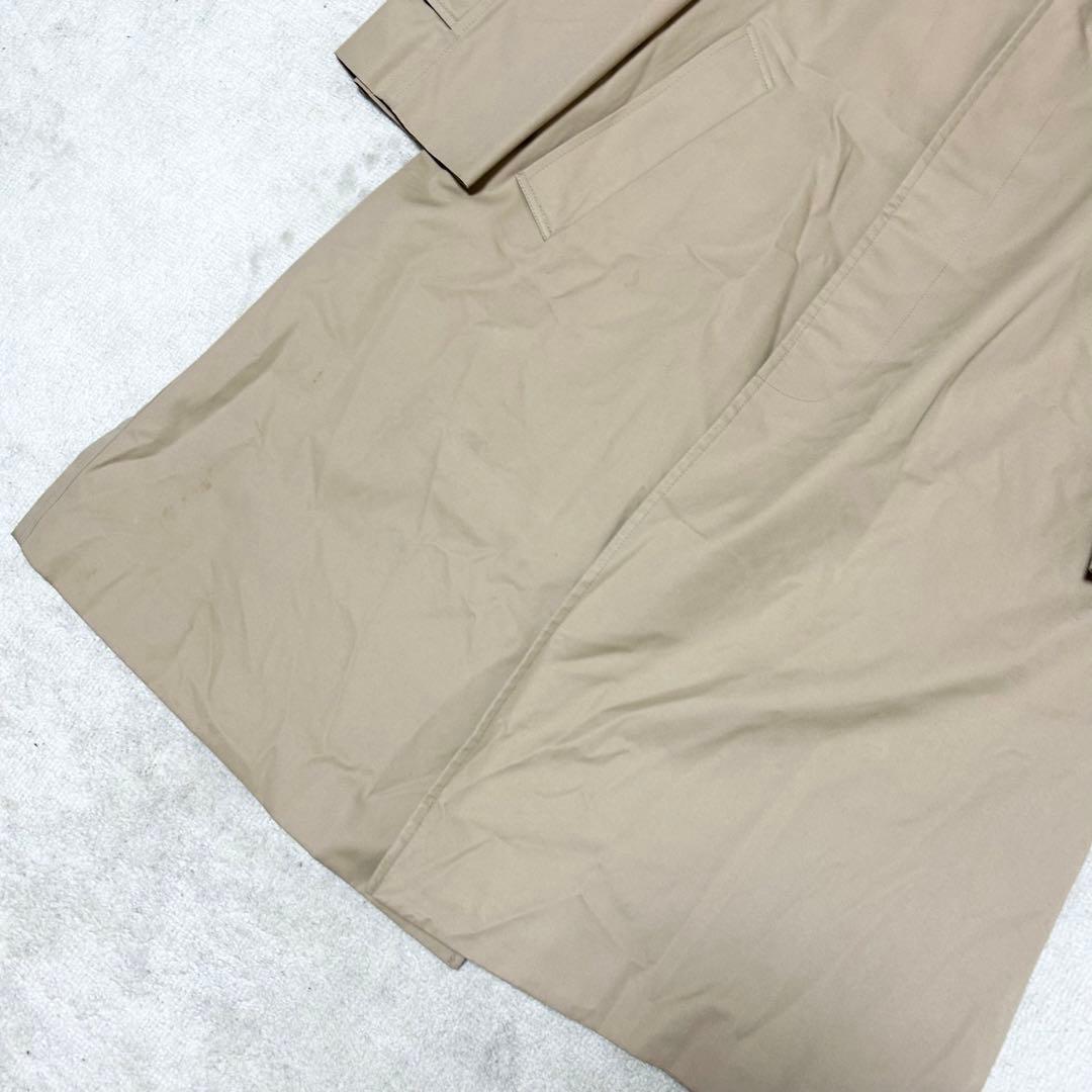 美品　アクアスキュータム　ステンカラーコート　クラブチェック　マキシ丈　ベージュ