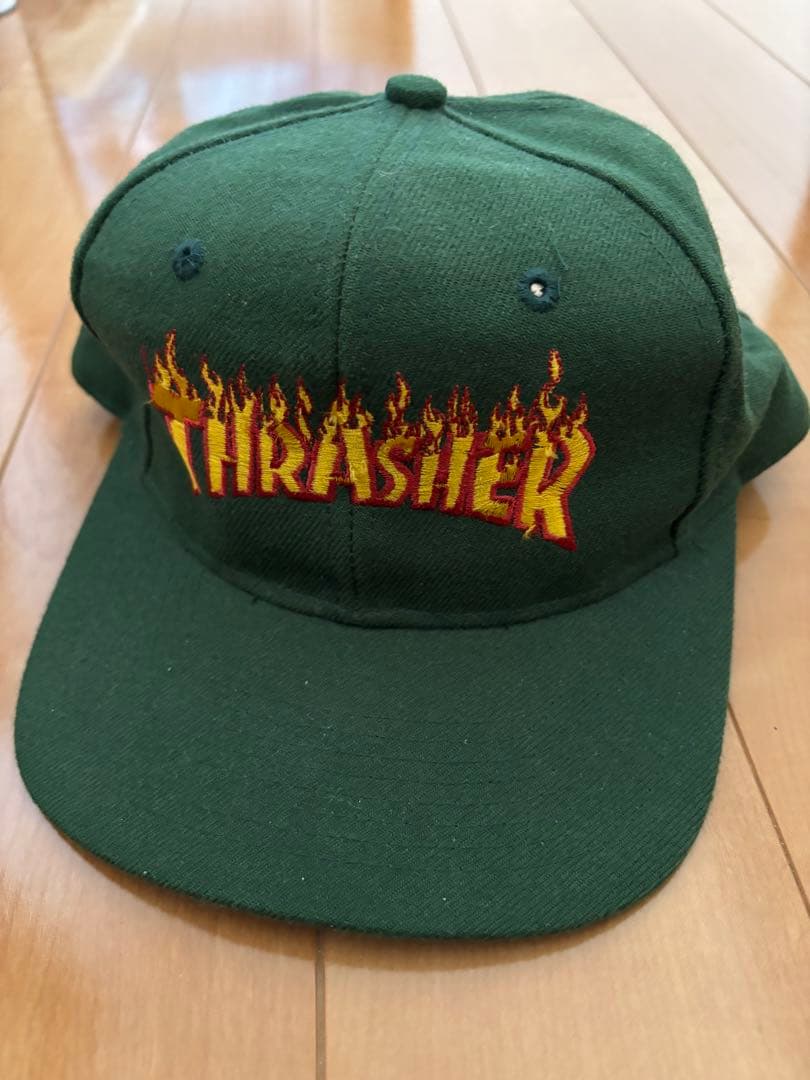 OLD THRASHER CAPフレイムロゴ グリーン