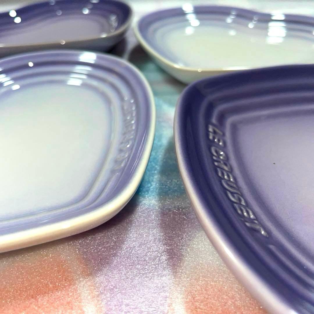 ル・クルーゼ　海外　ハートプレート　パウダーパープル　ブルーベルパープル　新品