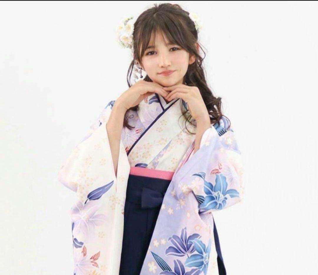 卒業式袴 京越女の子１５０cm 髪飾り付き