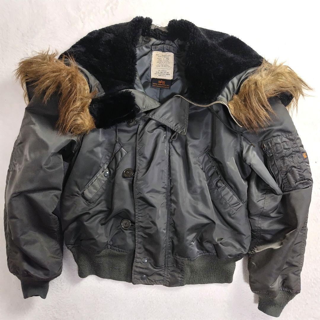 ☆希少色美品✨90sアルファN-2BフライトジャケットUSA製 カーキ L