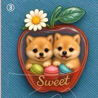 ハンドメイド　オーダー受付ページ　　♡デニムりんごわんこ　パネル♡