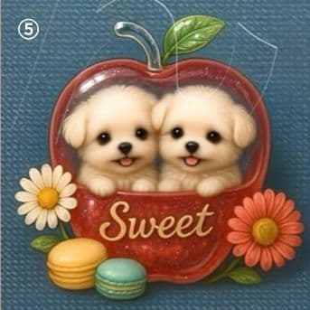 ハンドメイド　オーダー受付ページ　　♡デニムりんごわんこ　パネル♡