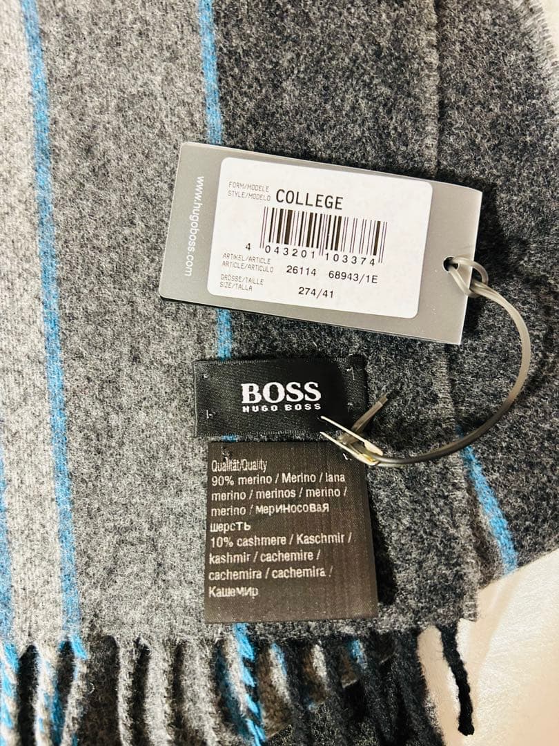 BOSS ヒューゴボス　マフラー　カシミア　メリノウール　新品未使用