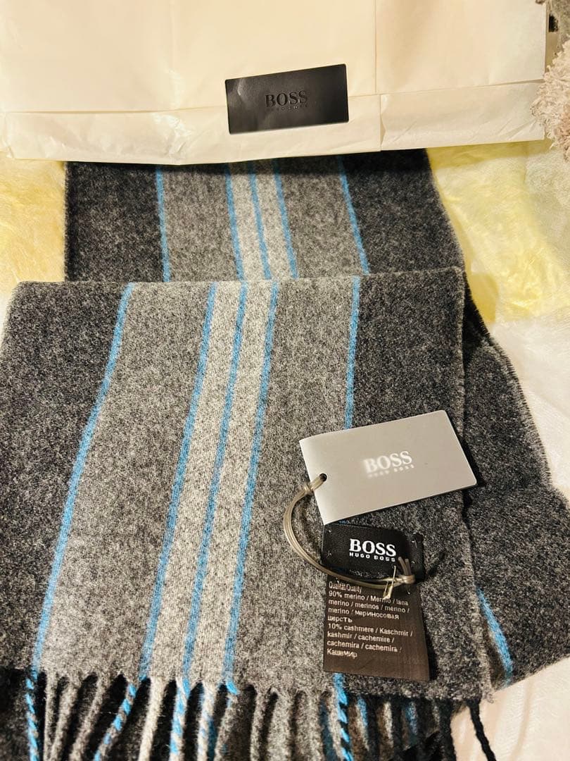 BOSS ヒューゴボス　マフラー　カシミア　メリノウール　新品未使用