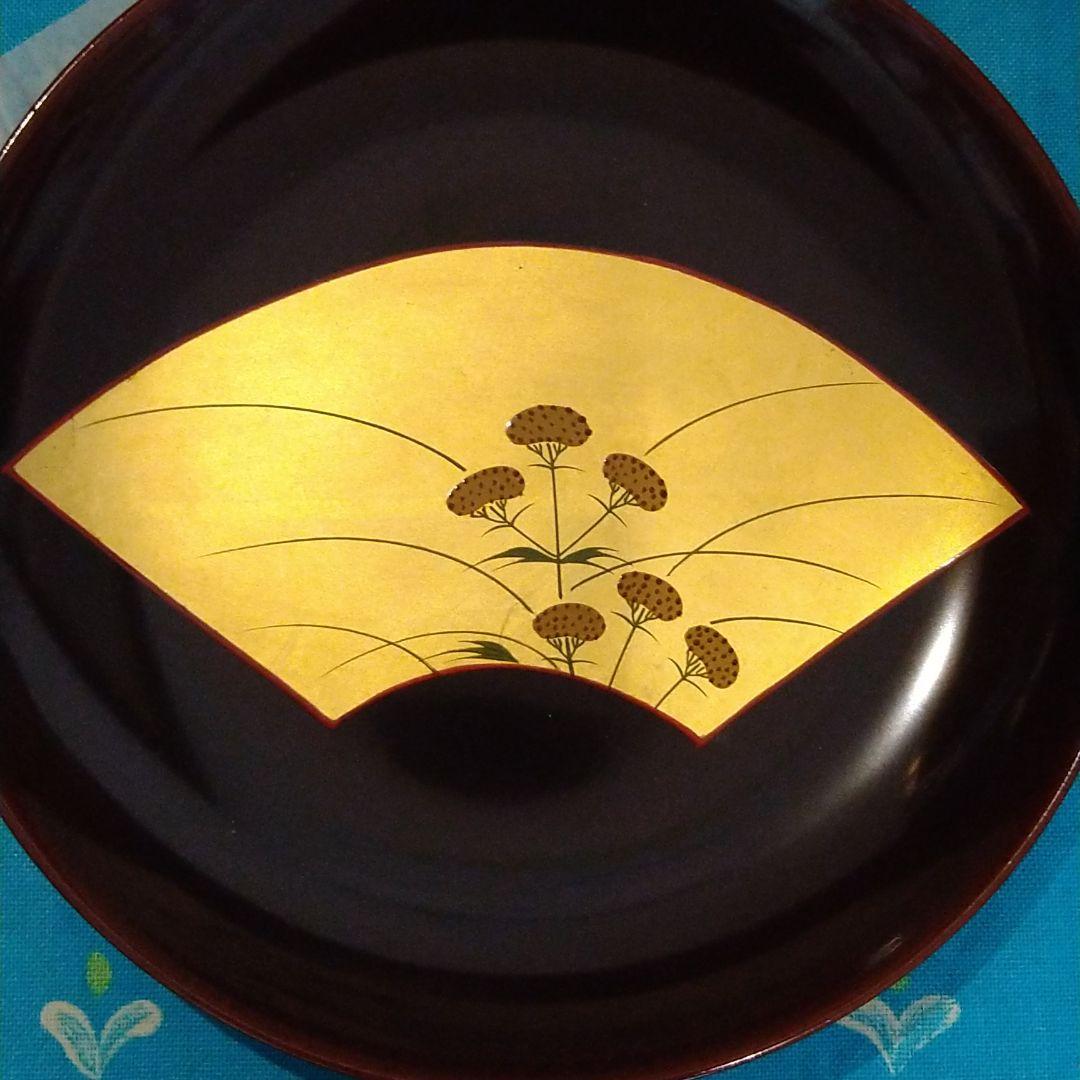 【さな様ご確認用】山田平安堂　溜塗　草花銘々皿　木地