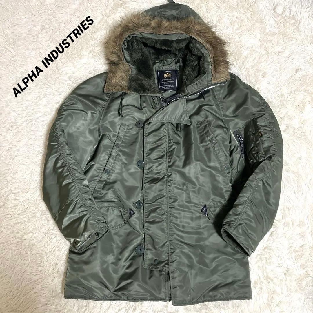 USA製 ALPHA N-3B フライトジャケット レア カーキ M