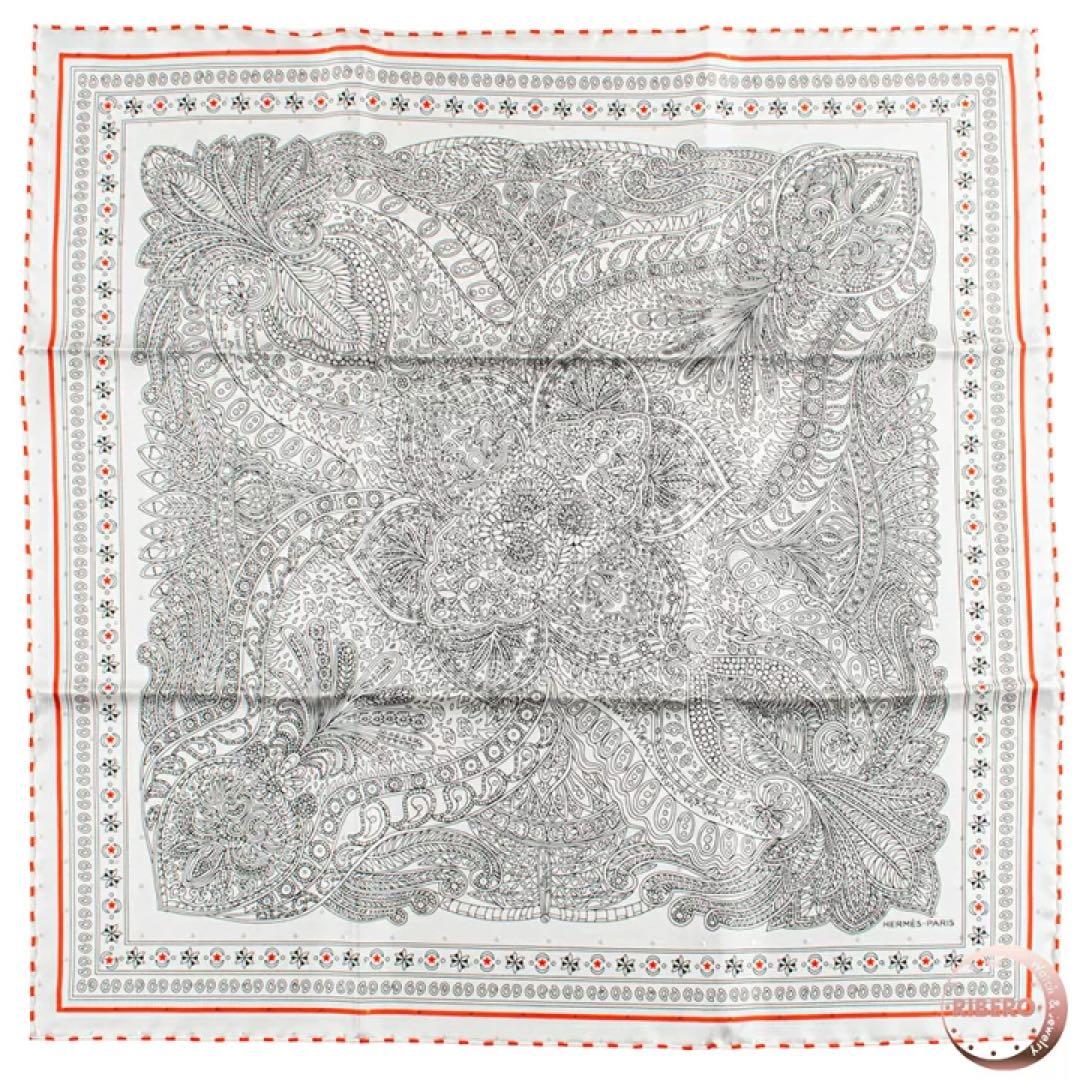HERMES 花柄 シルクスカーフ