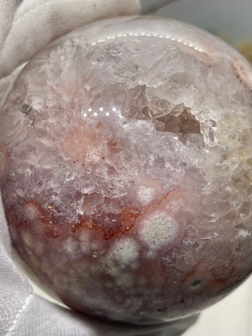 【3092】スフィア 桜瑪瑙 ピンアメ、パイライト共生