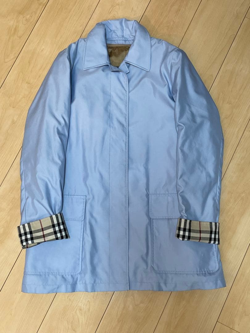 Burberry バーバリー ロンドン ライナー付き ポリ×コットンコート水色系