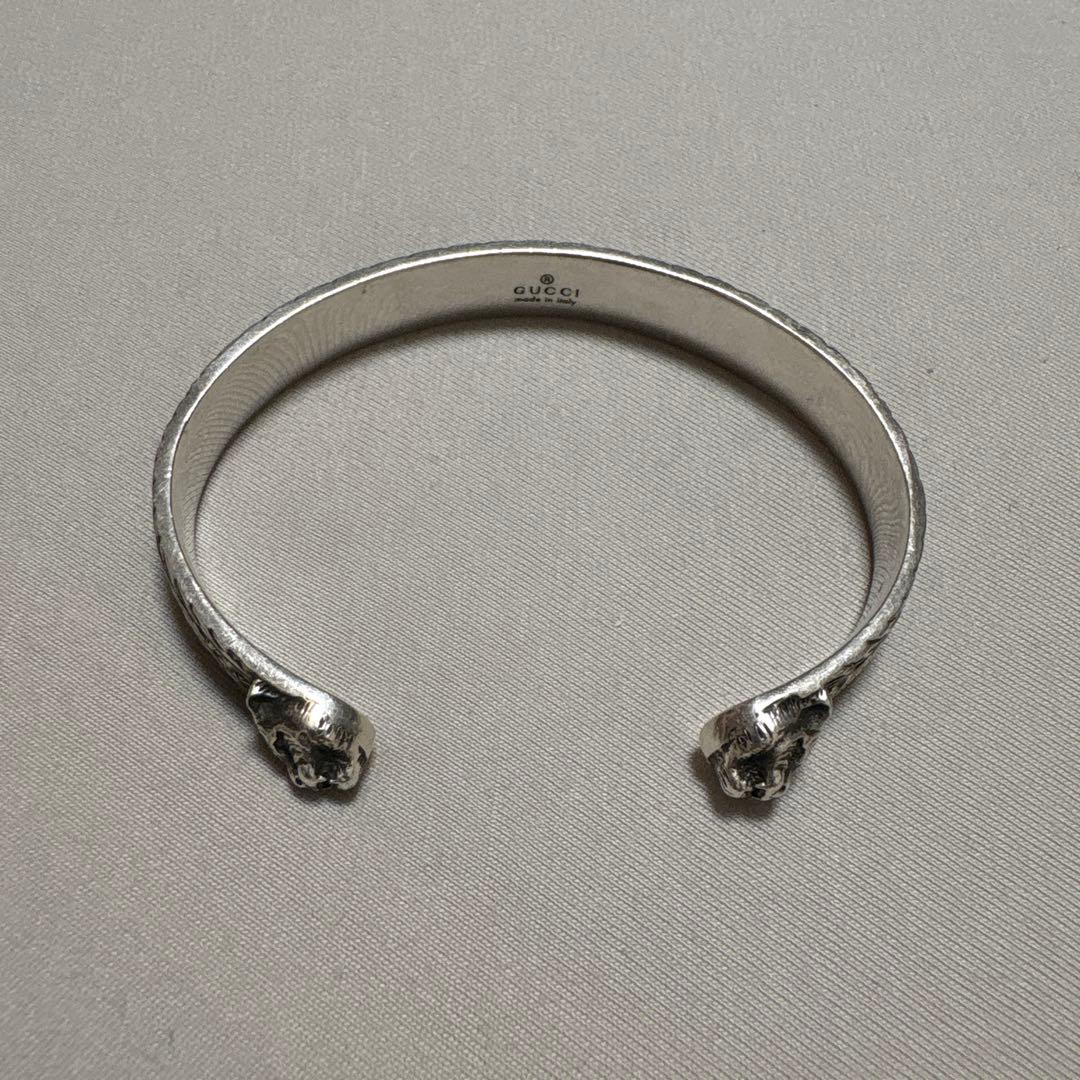 正規　GUCCI タイガーヘッドバングル キャットブレスレット 19