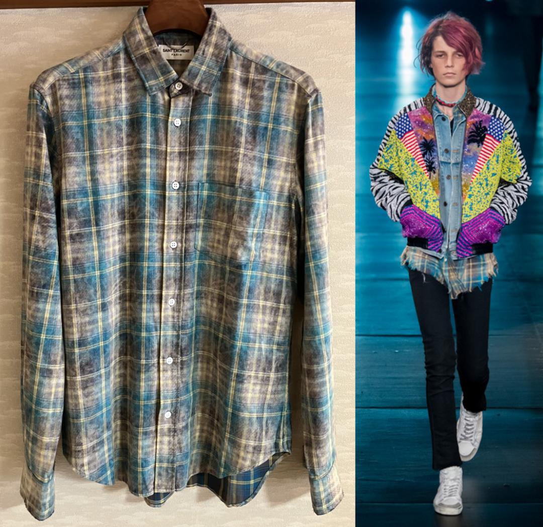 SAINT LAURENT PARIS チェックシャツ