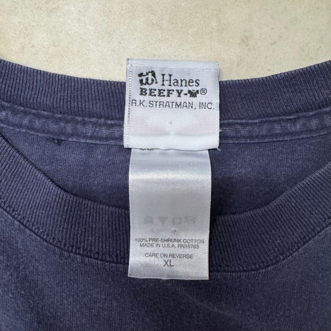 ハーレーダビッドソン ロンT hanes USA製 ネイビー XL 袖プリ