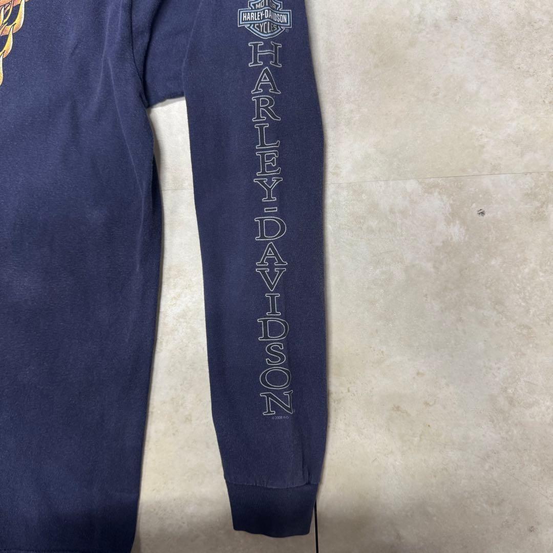 ハーレーダビッドソン ロンT hanes USA製 ネイビー XL 袖プリ