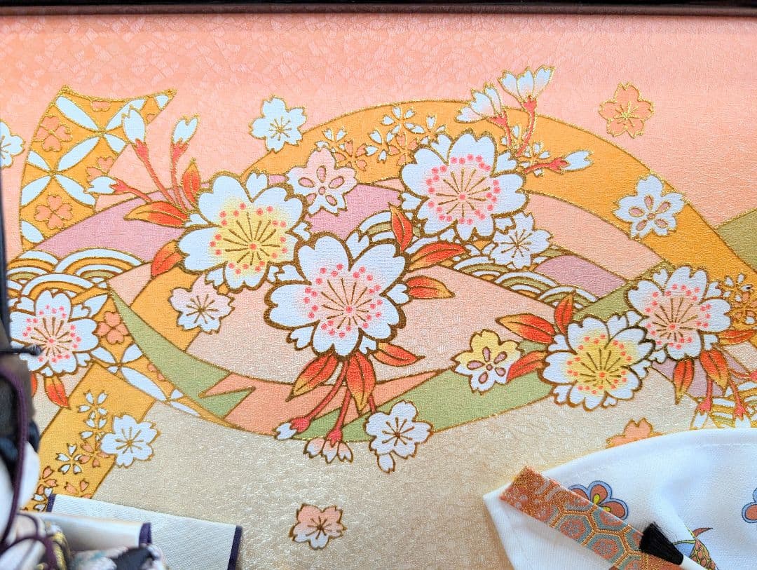 雛人形 壽雛 京甫作 ガラスケース 桜 親王飾り 雛飾り ひな祭り おひなさま