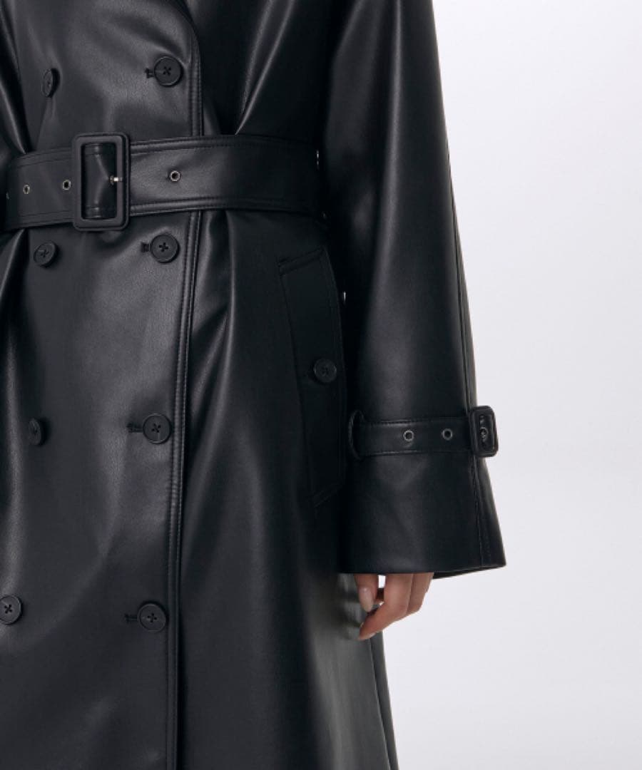 MUSINSA STANDARDWOMAN ブラックレザートレンチコート(美品)