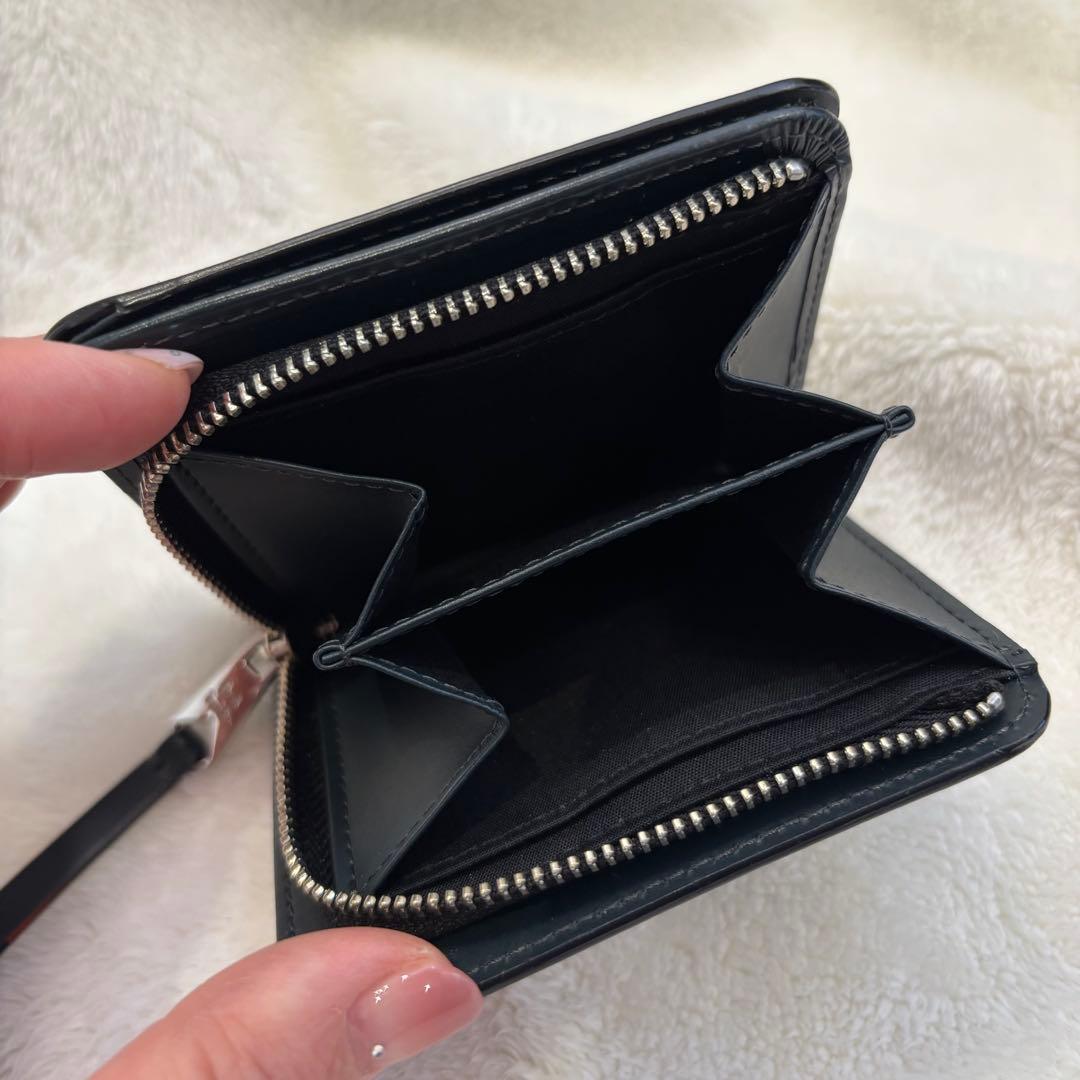 美品✨️Paul Smith 二つ折り財布 ブラック レザー ラウンドファスナー