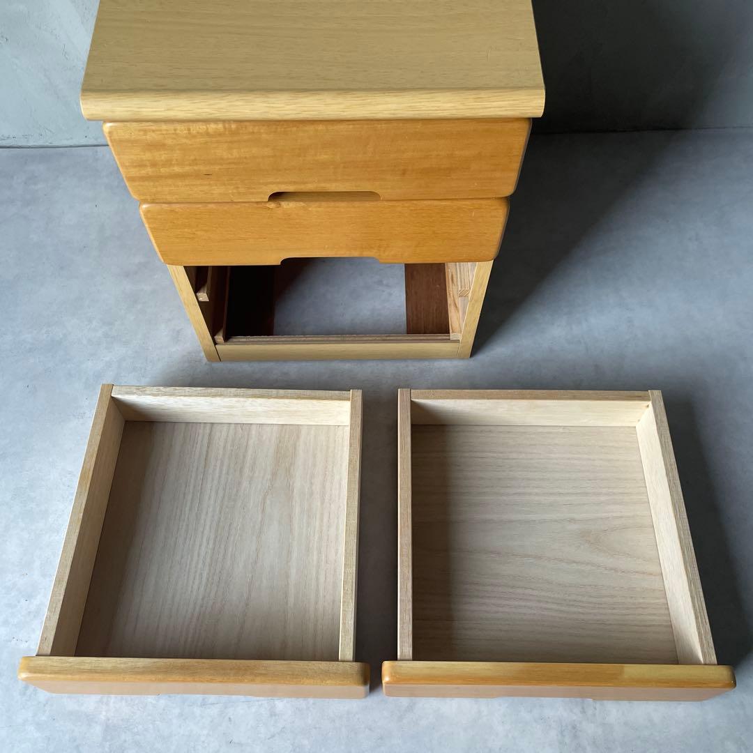 木製 4段チェスト 小さめ箪笥 サイドボード　ナイトテーブル 小抽斗　ナチュラル