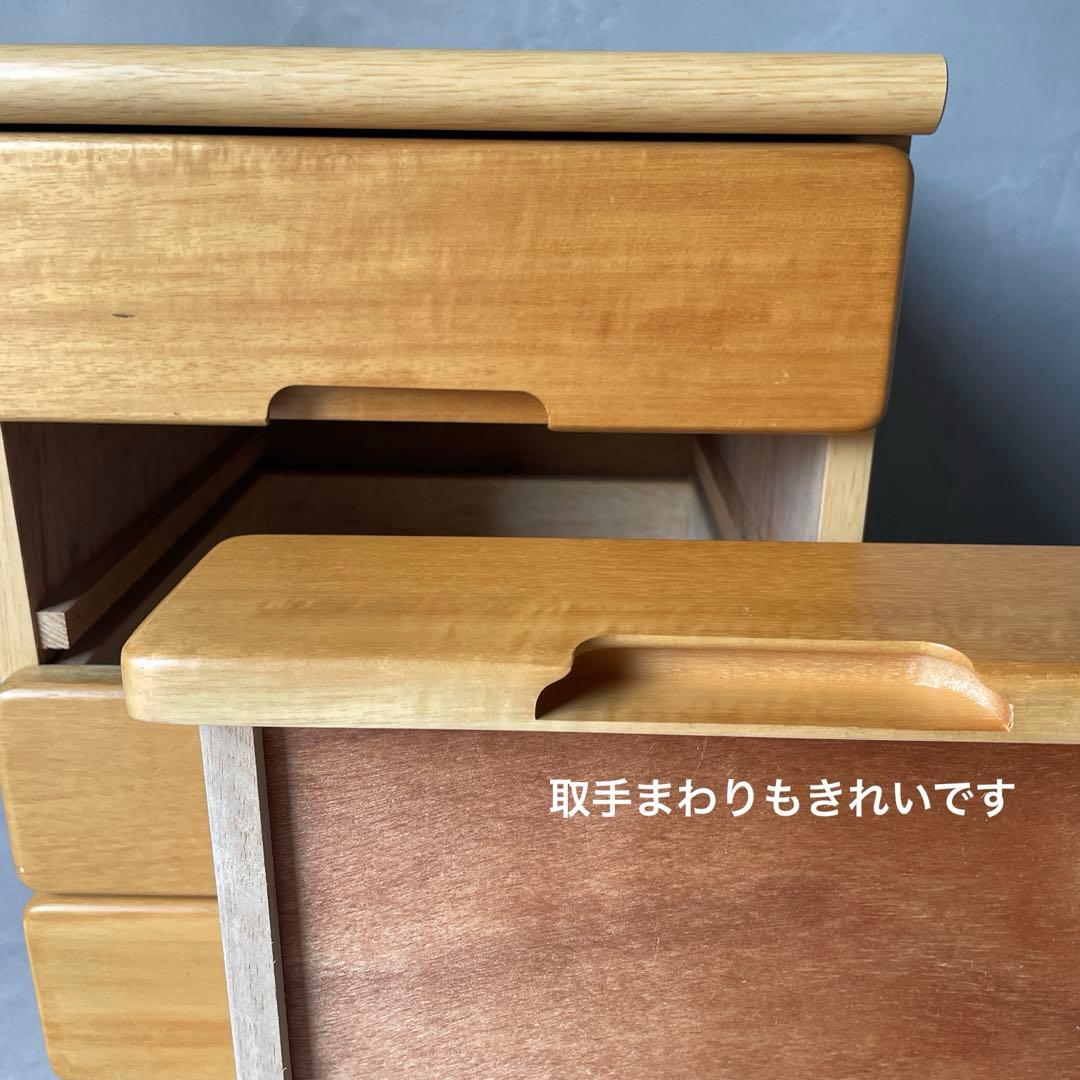 木製 4段チェスト 小さめ箪笥 サイドボード　ナイトテーブル 小抽斗　ナチュラル