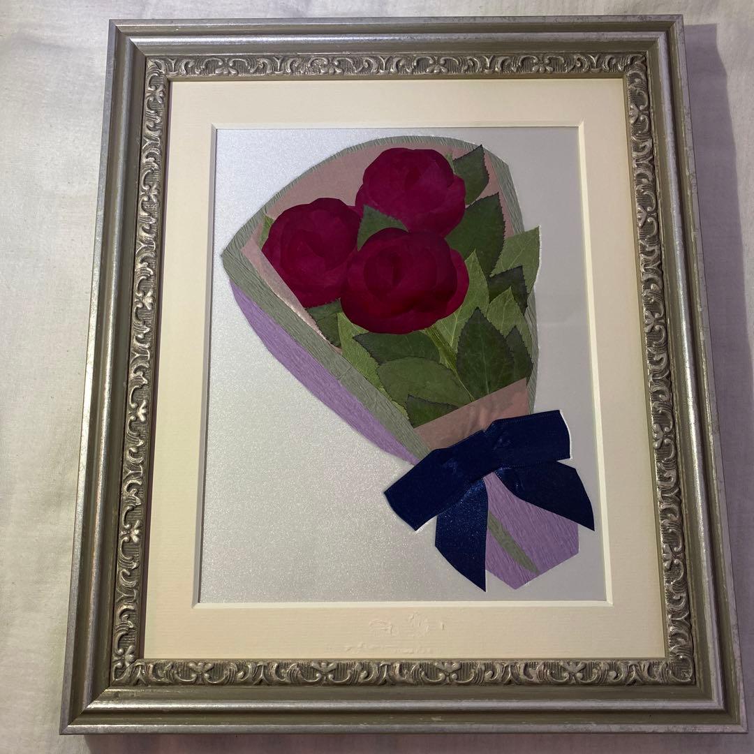 ブーケフレーム　バラの押し花