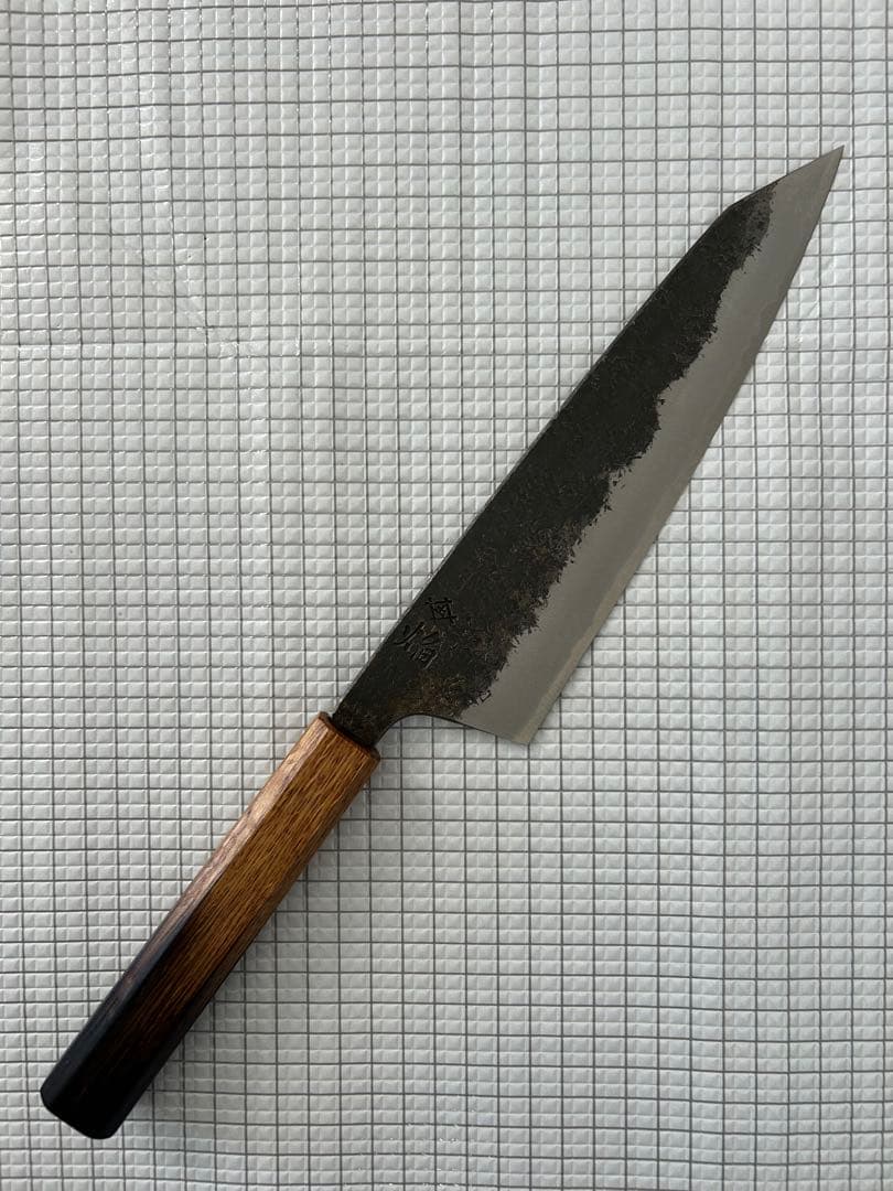 堺孝行 包丁 牛刀 牛刀包丁 焔 紅蓮 安来鋼青紙二号 八角柄 225mm ②